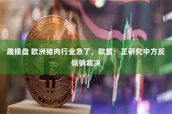 趣操盘 欧洲猪肉行业急了，欧盟：正研究中方反倾销裁决